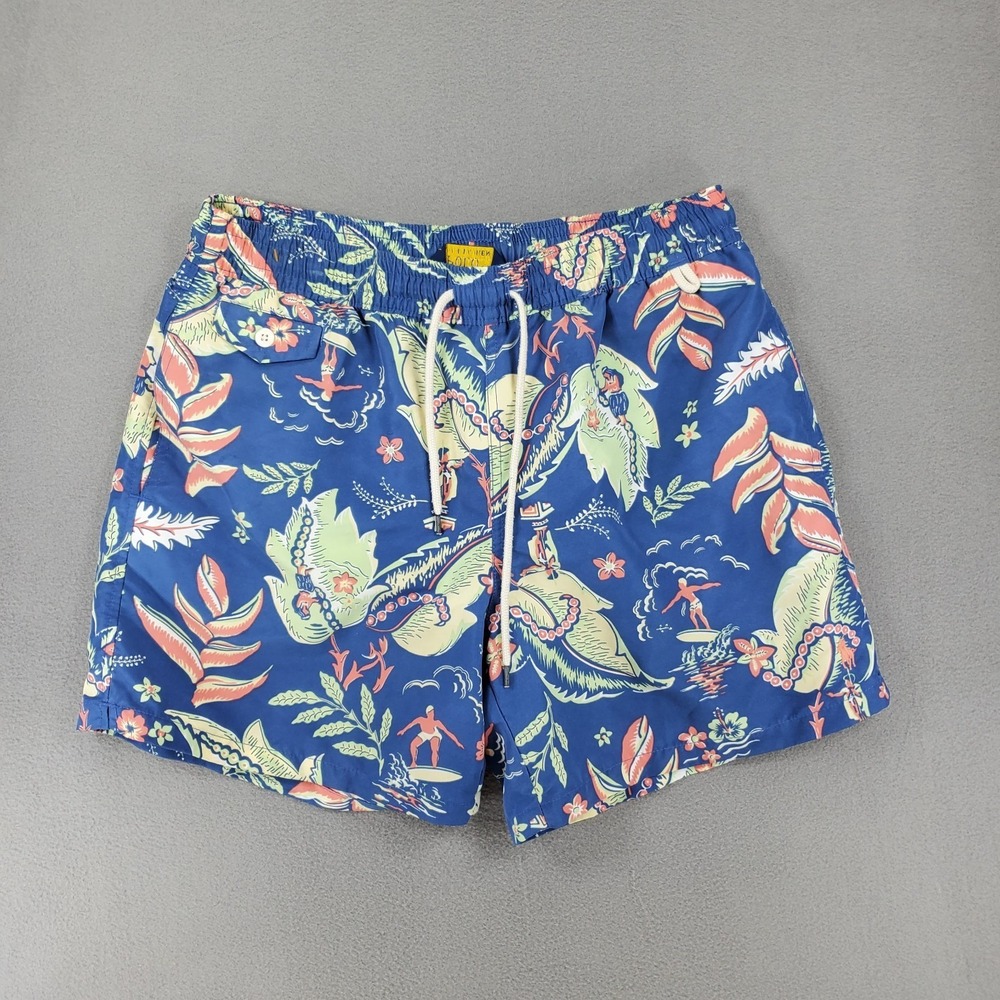 Polo Ralph Lauren Swim Trunks Mens Large Hawaii Print Lined Shorts‎ Drawstring